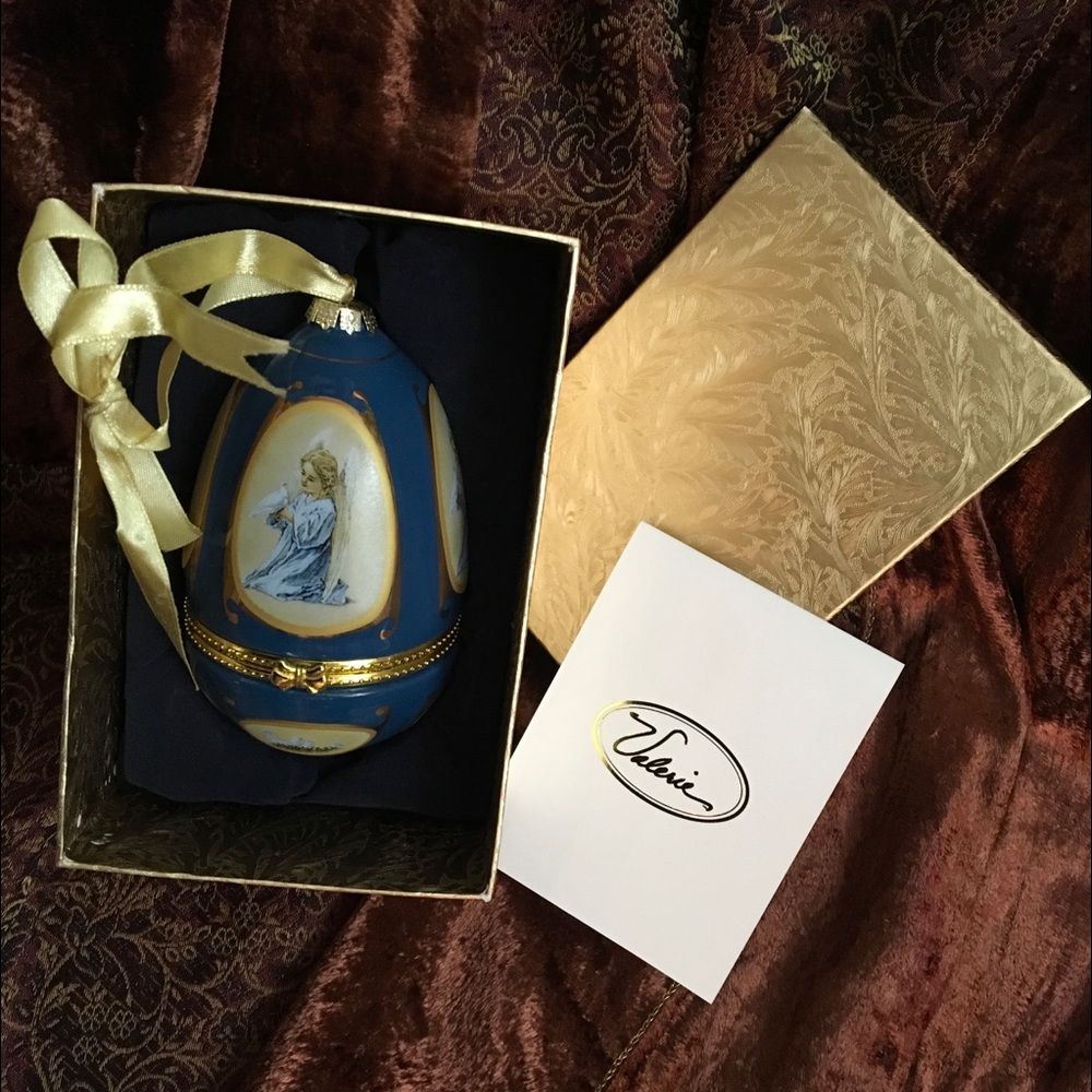 Musical Porcelain Egg Ornament, Valerie Parr Hill.